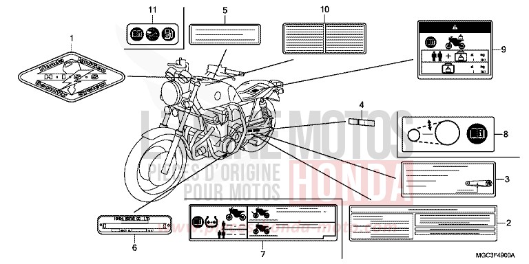 WARNETIKETT von CB1100 ABS CANDY GLORY RED-U (R101) von 2013
